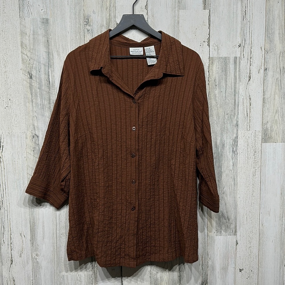 White Stag Brown Button Down Size 16W- excellent condition and soft!